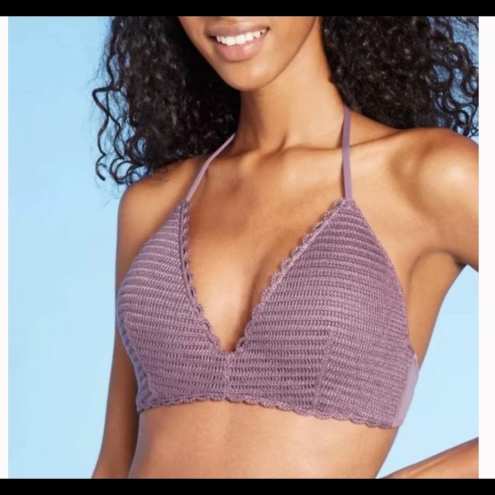 SHADE & SHORE DUSK LIGHT LIFT CROCHET TRIANGLE BIKINI Top